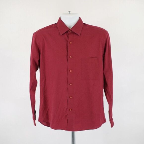 Pierre Cardin Slim Fit Red 2XL Collared Dress Shirt‎ Pocket Cotton Blend - Picture 4 of 10